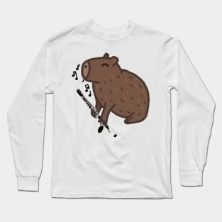 Bass Clarinet Capybara Long Sleeve T-Shirt